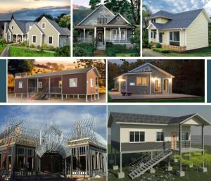 Quality Luxury Prefab Light Steel Structure Villa With One Door Two Windows Wind Proof wholesale