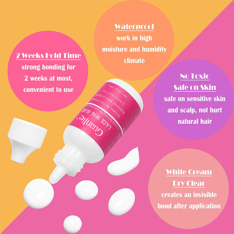 Private Label Waterproof Extreme Hold Invisible Hair Wig Glue For Lace Wig Adhesive