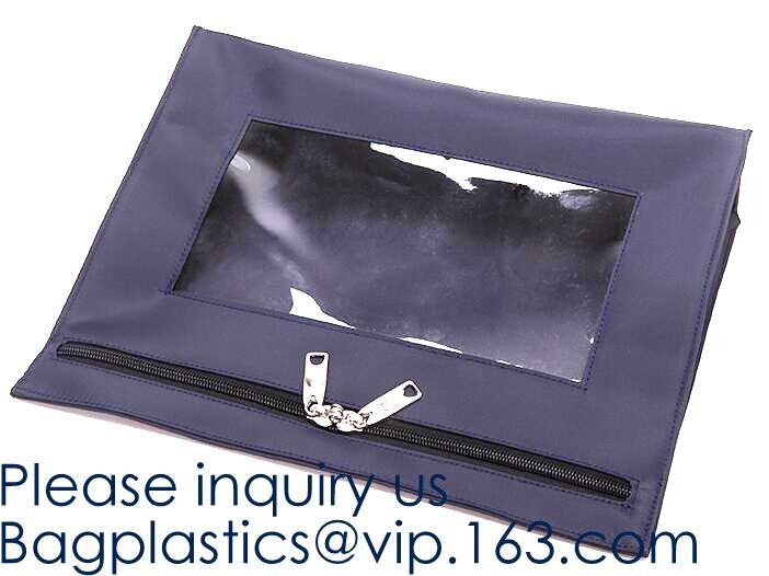 Zipper Vinyl PVC Leather Bank Deposit Bags Bank Deposit Bag With Key Ring,Locking Courier Bag 1000 Denier Nylon Combinat