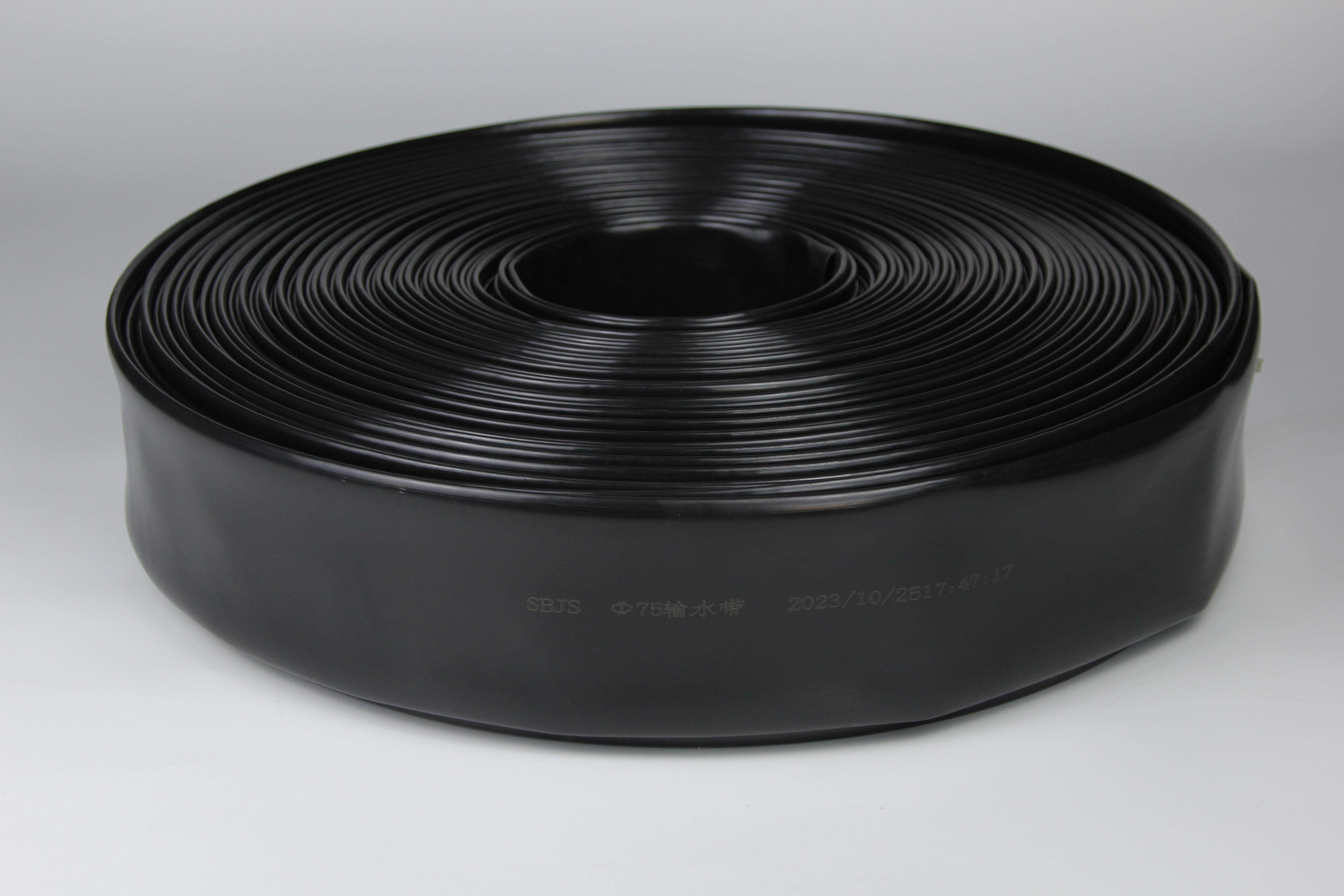 Compact Design Lay Flat Discharge Hose Polyethylene Black Chemical Resistant