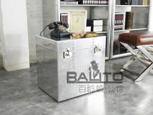 Quality classical old style antique aluminium storage suitcase furniture wholesale