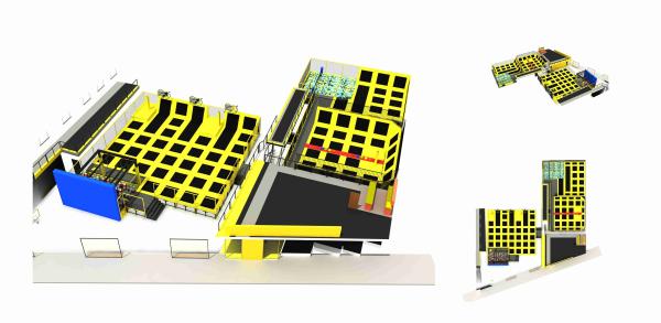 641 M2 Exported to Italy Trampoline Park/ Kids Trampoline with Ninja Space/