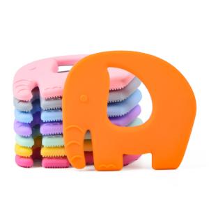 Quality Orange Babies Silicone Teether Elephant Teether Food Grade wholesale