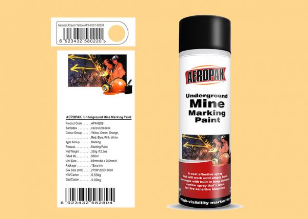 Cheap AEROPAK Underground Mine Marking Spray Paint cream yellow 500ml with ROHS for underground mine for sale