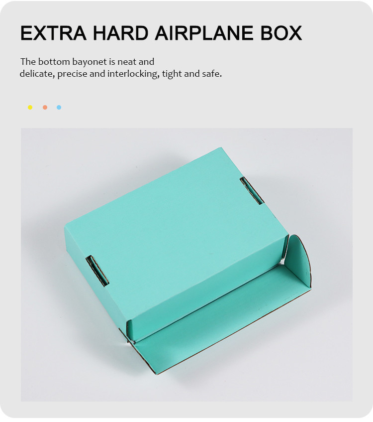 Customizable Mint Green Corrugated Extra Hard Airplane Box Clothing Packaging