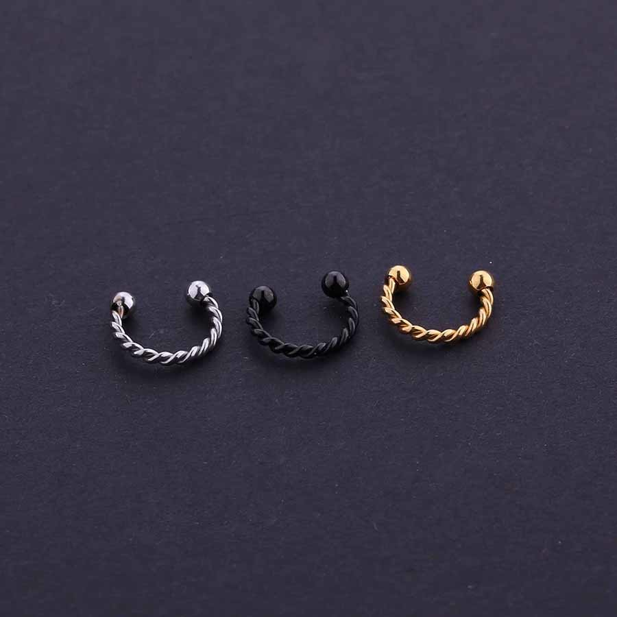 Surgical Steel Twist Eyebrow/ Nose/Ear/ Lip Ring,BCR Body Piercing Earring tragus ring