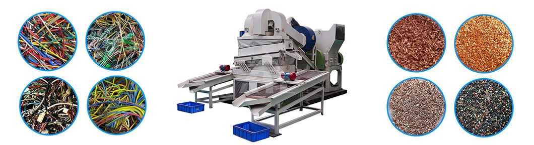 Scrap Copper Wire Separator Machine Copper Cable Granulator Aluminium Wire Recycling Machine