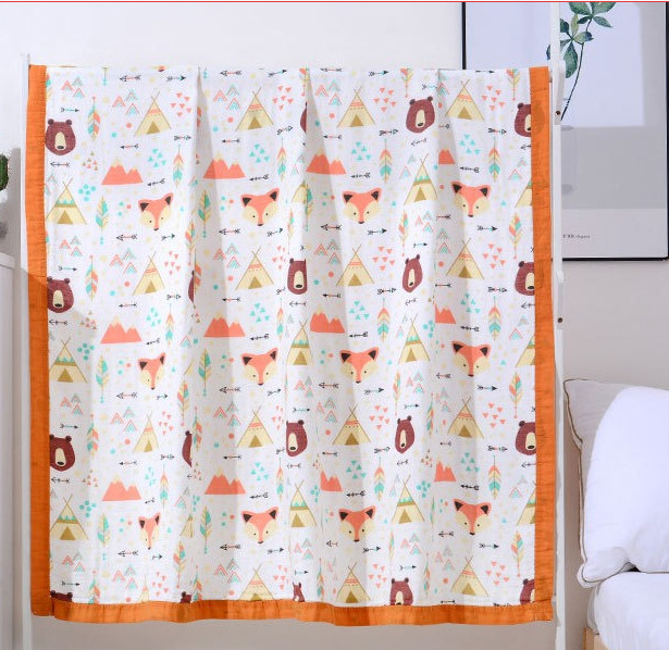 Patterned 40S Kids Swaddle Gauze Fabric Non Irritating Biodegradable