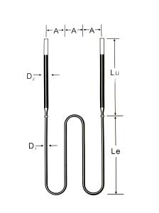 Quality W Shaped MoSi2 Heating Element 220V 380V Moly Disilicide For Vacuum Furnace wholesale