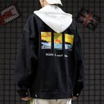 Blue Denim Casual Jeans Men Jackets Long Sleeves 100% Polyester
