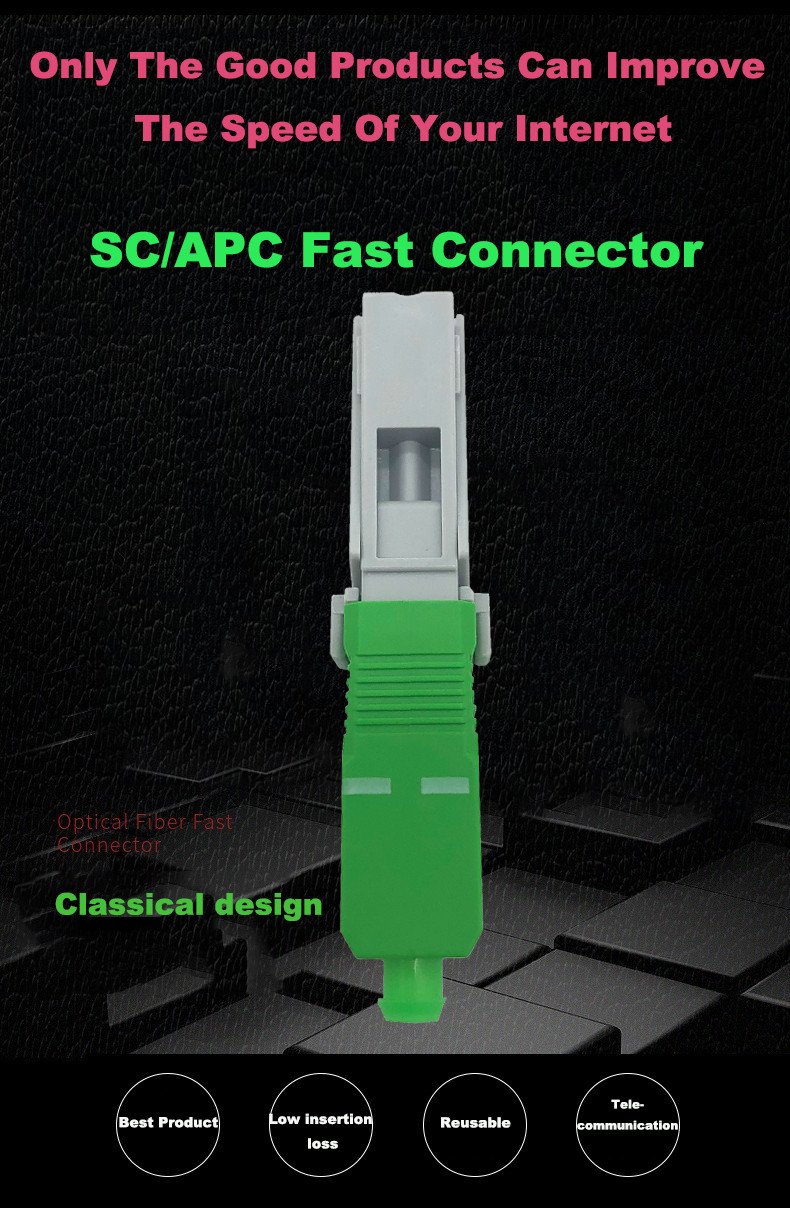 OM1 OM3 FTTH Fast Connector , Field Termination Sc Apc Quick Connector