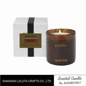 Quality Eco Soy Scented Candles , Brown Glass Candle Jars Exquisite Gift Box Packing wholesale