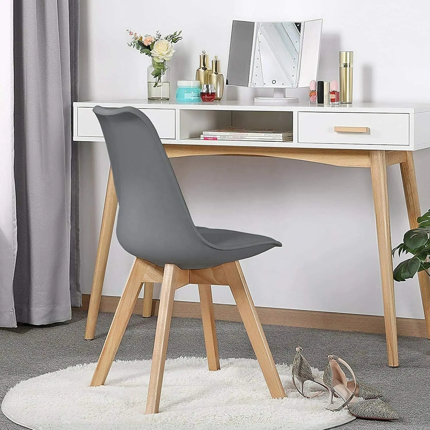 OEM Black Dining Chairs Plastic Mid Century Molded Plastic Chair Customized
