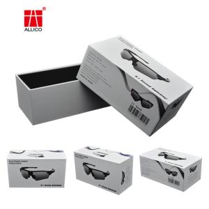 Quality Sunglasses 285gsm White Paperboard Box , Hinged Lid 6x6 Gift Box wholesale