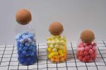 FDA Customized Cork Ball Lid Glass Jar Dia 30mm - 100mm
