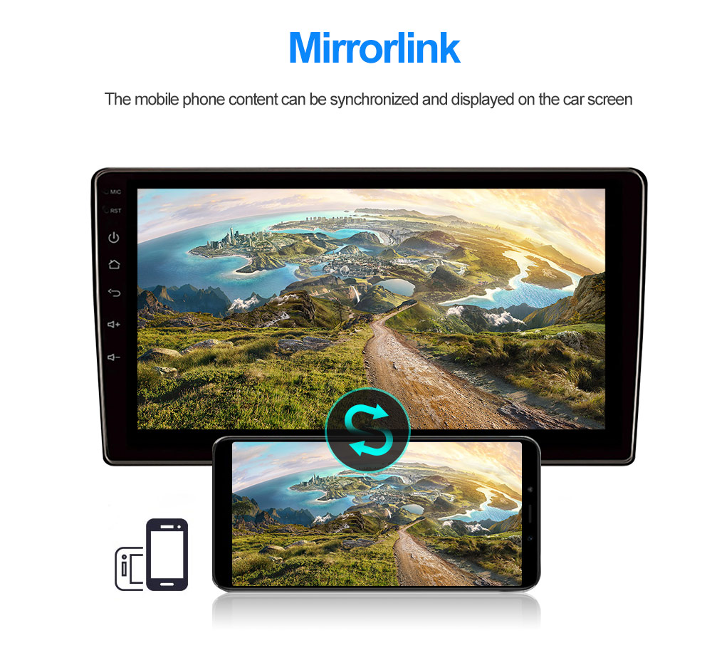 Universal 9 inch Car Stereo Navigation Player with IPS Screen and Rear Camera Support