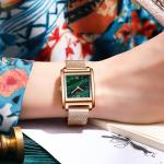 Luxury Copper Material Dial Quartz Wrist Watch Men Mesh Strap Skeleton