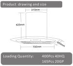 Island Wall Mounted Kitchen Tempered Glass Touch Range Hood Large Suction