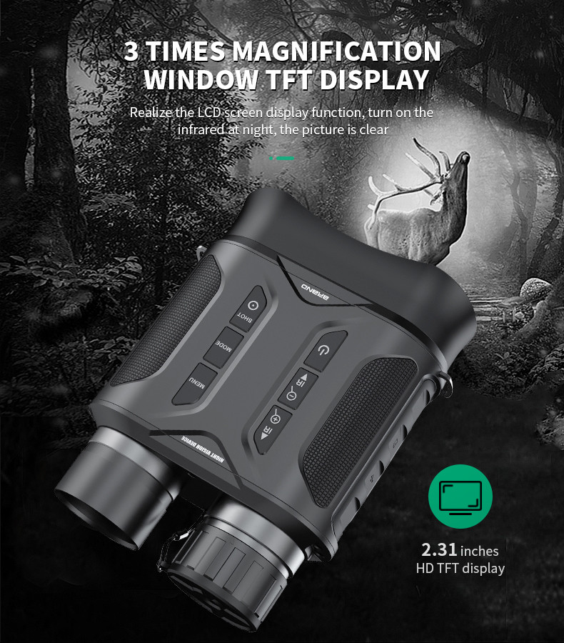 HD Infrared Night Vision Binocular Rechargeable Battery Motion Detection Telescope