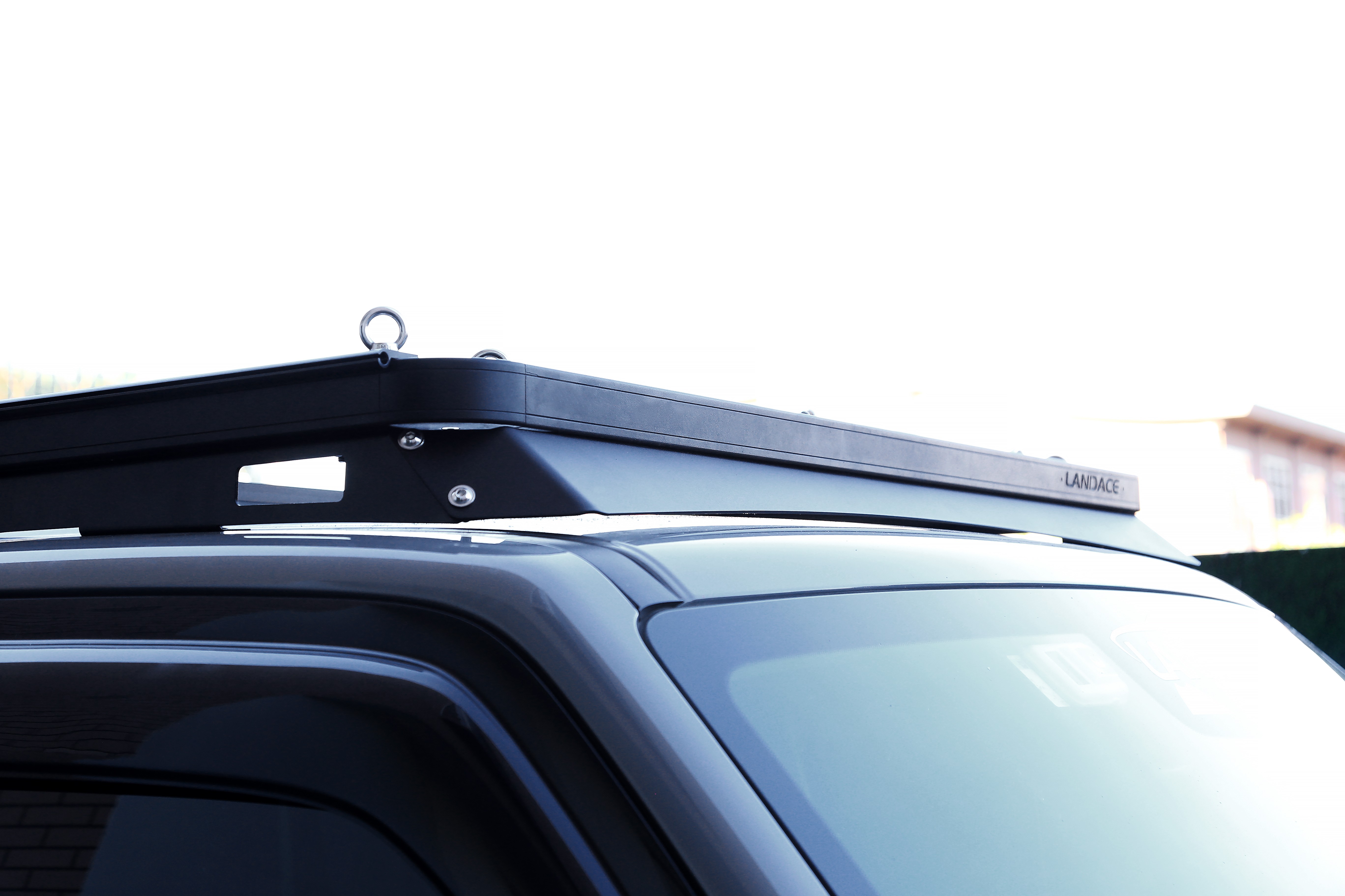Landace Logo 4x4 Vehicle Exterior Accessories Aluminum Wind Fairing Roof Rack Tray Platform Luggage Bracket For Tank 300 BLACK