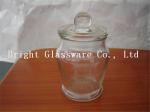 Shaped glass candle jar with lid