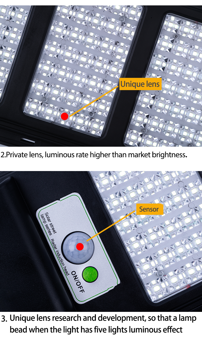 Solar Panel Power 10W/6V 120W Outdoor Smart LED Street Light For Garden Lighting