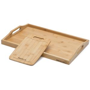 Quality bamboo wood serving trays with cutting board wholesale