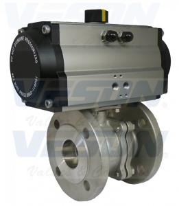 Quality Full Bore ANSI Class Pneumatic Two Way Flanged Ball Valve , Direct Mount Air Operated Flanged Ball Valve wholesale