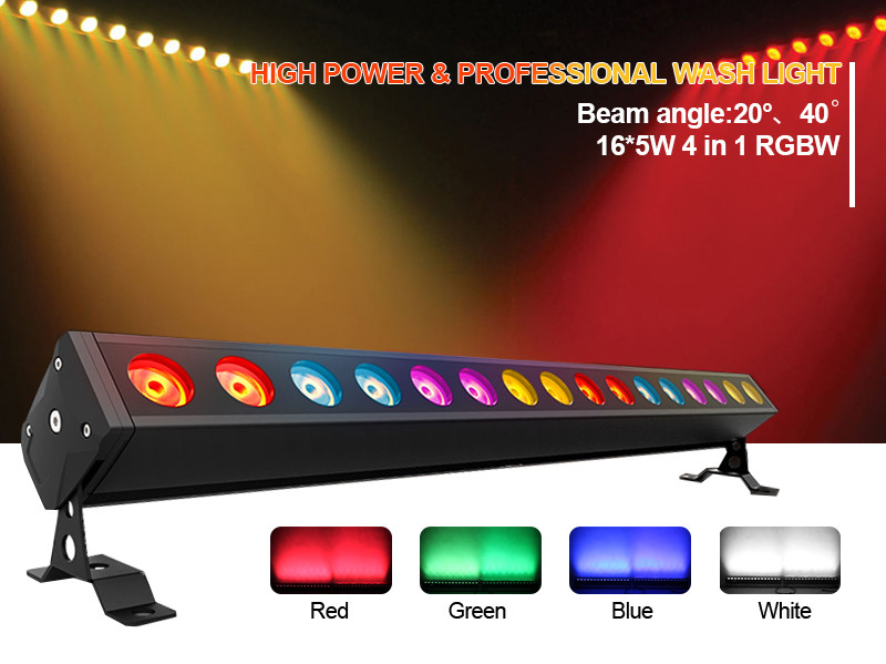 Aluminum Housing Waterproof Ip65 Outdoor Lighting 16*5w Dmx512 Rgbw Led Wall Washer