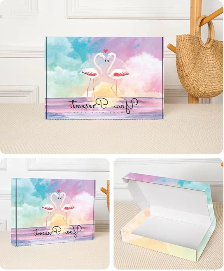 OEM ODM Unicorn Print Corrugated Paper Carton Recycled Colorful Jewelry Box