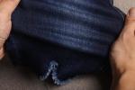 Slub Repreve Stretch Denim Fabric Desizing Super Dark Blue Color