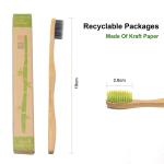 Travel Ultra Soft Bristles Bamboo Charcoal Toothbrush Eco Friendly Reusable ODM