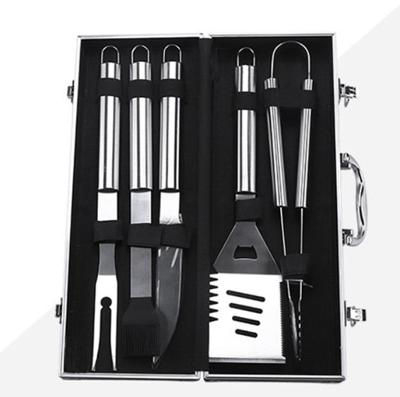 BBQ Tool Set With Aluminum Box 5PCS For Wholesale Barbecue Outdoor Tool
