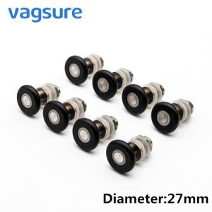 Quality 23 / 25 / 27mm Diameter Shower Door Parts Rollers , Shower Screen Rollers Black / White Color wholesale