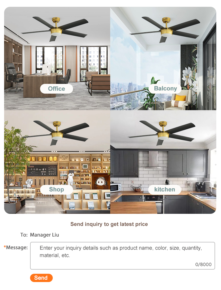 52-Inch DC Motor Ceiling Fan Modern Decorative Low Watt Fan with Remote Control and 10-