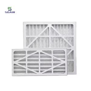 Quality White Cardboard Frame HVAC Pleated Air Filter Commercial For Air Conditioning wholesale