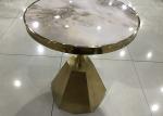 Anti Collision 60cm Stainless Steel Marble Coffee Table