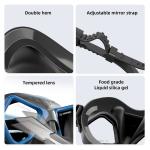 Wolf Black Diving Mask Freedive Goggles Tempered Glass 65cc