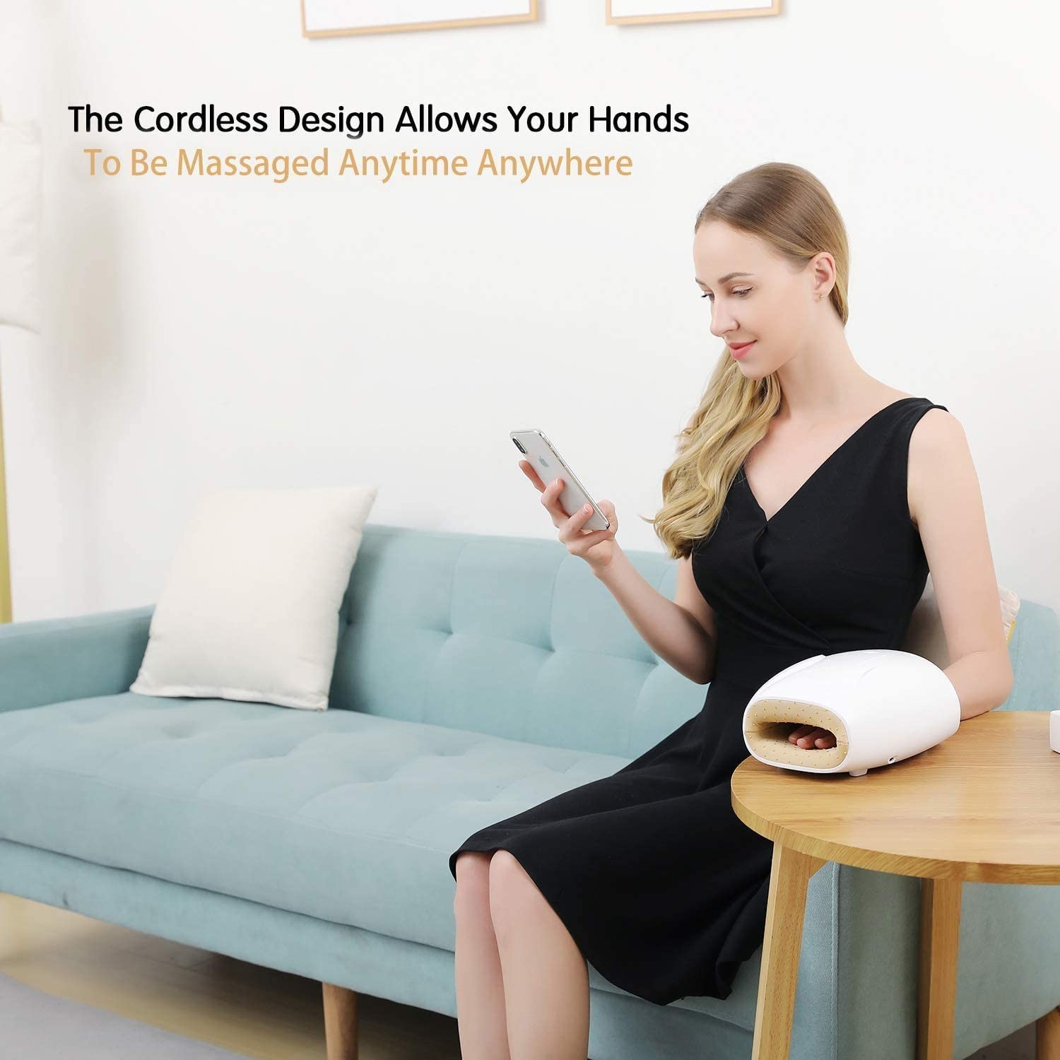 1800mAh Cordless Rechargeable Hand Massager Blood Circulation
