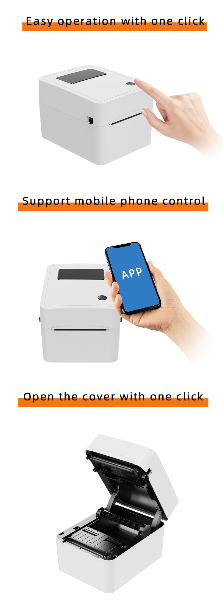 Thermal Barcode Label Printer With Label Holder– Compatible with Amazon Ebay Etsy Shopify 4×6 Shipping Label Printer