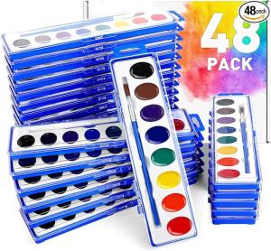 Quality 8 Watercolor Acrylic Paint Set Washable Bright Colors Includes Paintbrush wholesale