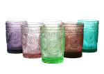 11oz Tumbler Drinking Glass , Sunflower Embossed Hotel Collection Highball