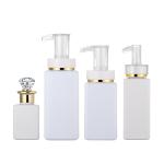 High Quality Luxury White Customize Square Shampoo Hair Lotion Bottle With
