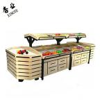 Steel Wood Fruit And Vegetables Shelves Heavy Duty Display Rack