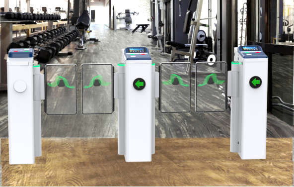 LED Display Flap Swing Barrier Gate Speed Gate Turnstile With RFID / Face Recognition