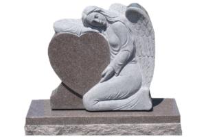 Quality Granite carved angel statue heart shaped tombstones wholesale