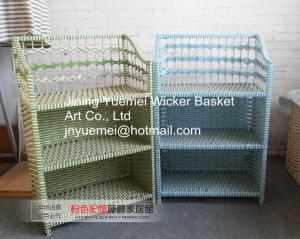 Quality rattan bookshelf shoe cabinet box storage holder rack layer rattan basket rattan furniture wholesale
