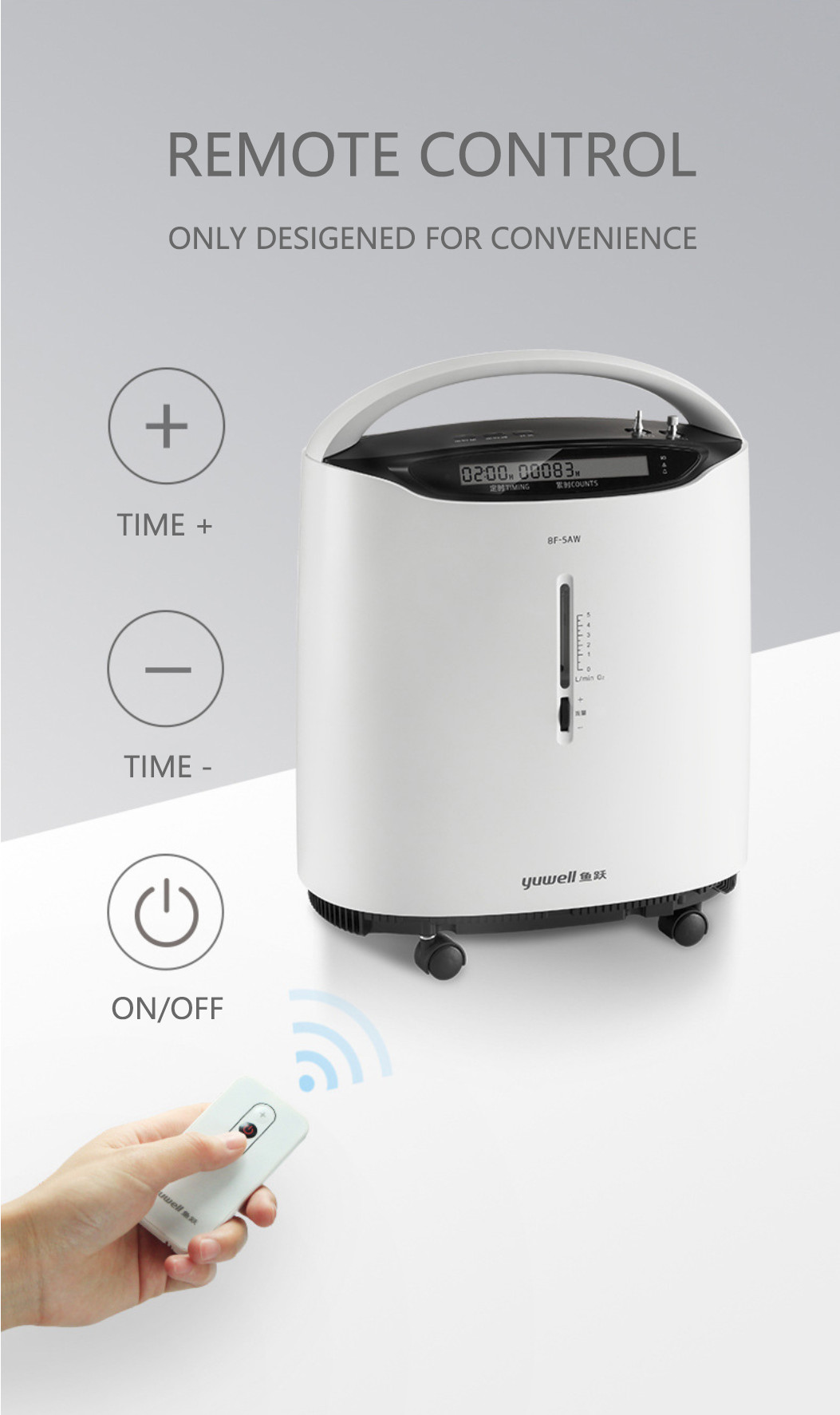 Yuwell brand 5L Medical Oxygen Concentrator Flow 93% Oxygen Generator Machine