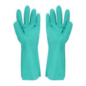 Quality Kitchen use Green Nitrile Glove Flocked Lining wholesale