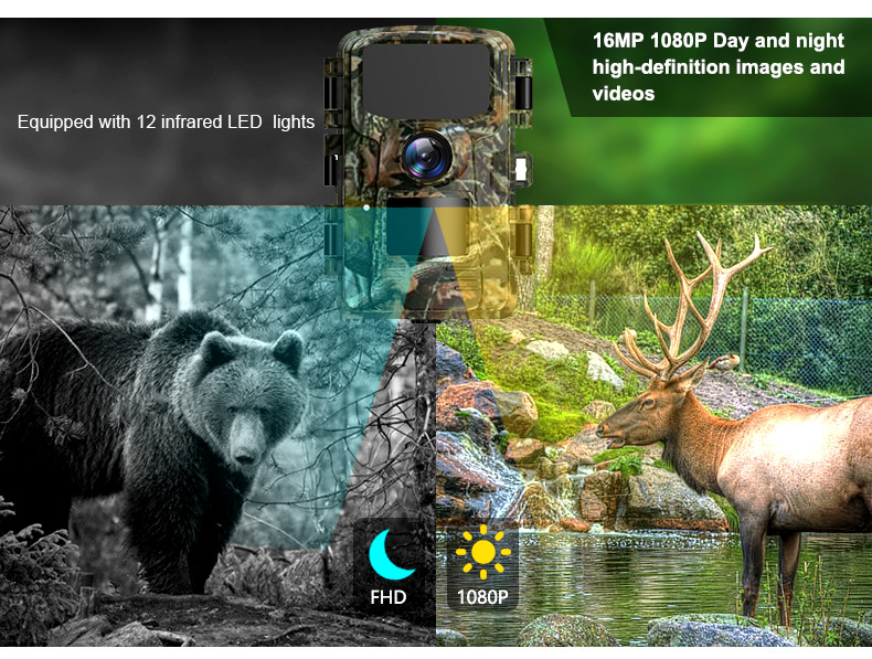 32gb Night Vision Trail Camera 850nm Black IR LED Outdoor 1080p Animal Hunting